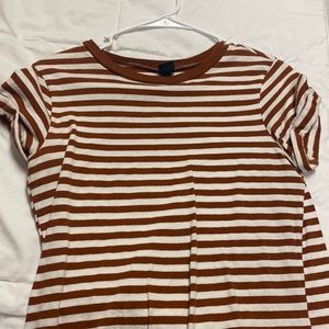 October orange striped tee